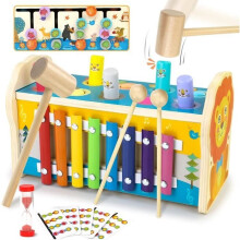 4-in-1 Baby Toy - ZGEER - Wooden Xylophone - Animal Maze - Christmas Gift - 12 Months and Up