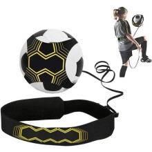 Training football, training soccer ball with elastic adjustable belt, solo kicking practice