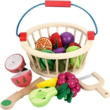 14-teiliges Spielzeugset aus Holz: Obst- und Gemüseschneiden, Spielküche für Kinder von 3-7 Jahren
