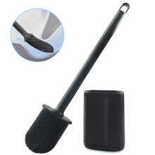 Silicone toilet brush, flexible flat toilet brush, Label toilet brush