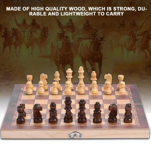 Chess set - Folding - Wooden - 3 in 1 - 29x29cm