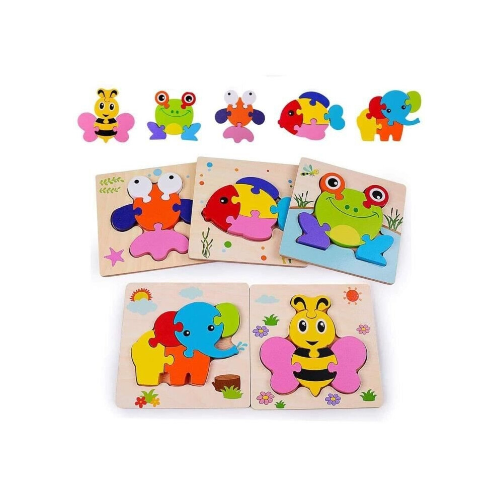 Wooden puzzle for babies - L-Sinwind Montessori educational toy - Animals - From 12 months-image-OPC-PWJPMHX-NEW