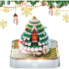 3D Art Calendar 2025, Christmas Calendar with Lights, Transparent Display Box, Desktop Decoration, Sculpture