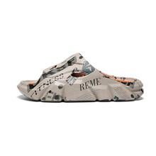 (EU 43, Gray) Men's Summer Printed Sandals - Non-Slip Thick Cushion Slides, Outdoor Indoor Comfort Slipper Shoes for Beach & Home