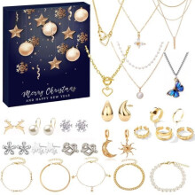 Advent Calendar - Jewelry - 2024 - 24 Surprises - 22 Charm Beads - 2 Adjustable Bracelets