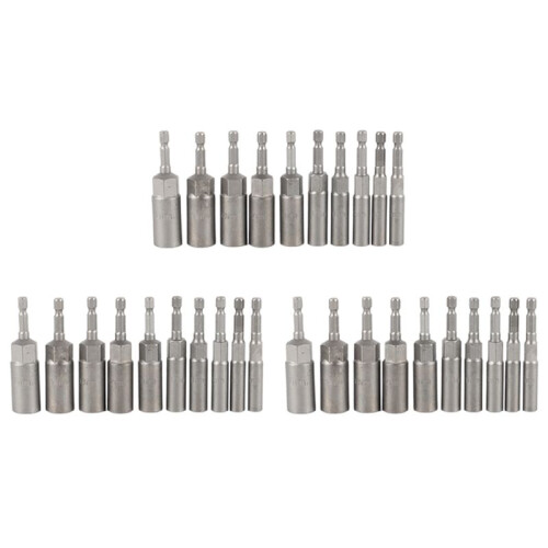 30Pc 1/4 Inch Wrench Hex Bit Socket Set Deep Long 1/2 Inch Impact Drill Socket Adapter Drill Bits