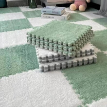 Lot de 10 tapis puzzle en mousse peluche douce et moelleuse, carrés emboîtables, tapis de sol en mousse, 30 x 30 cm