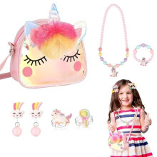 Unicorn Handbag for Girls, Unicorn Necklace, Bracelet, Earrings, Rings - Perfect Birthday Party Gift