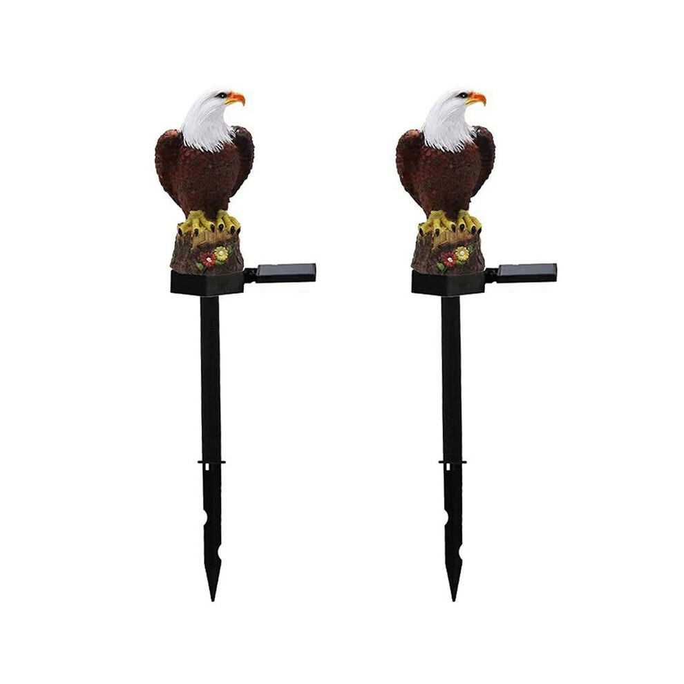 2X Solar Garden Light Resin Bald Figurine Dusk Dawn Solar Yard Light Animal Solar Stake Light Outdoor Decorative 4711579468431