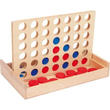Connect Four bordspel, reisformaat, Connect Four reisversie in een houten doos