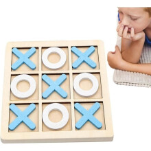 Tic-Tac-Toe Game for Children and Adults, Wooden Board Game, Educational Interactive Puzzle Game for Children of All Ages