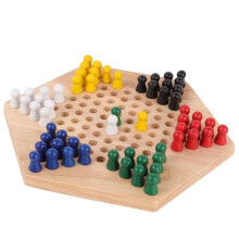 Brettspiel – HB016 – Klassisches chinesisches Damespiel – Holz – 60 Teile – Für Kinder ab 3 Jahren