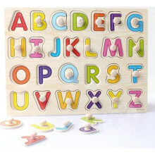 Jouet d'éveil pour bébé - Puzzle en bois coloré - Tri des formes et de l'alphabet
