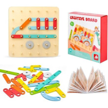 Puzzle à picots Montessori, Puzzle perforé Montessori, Puzzles à picots en bois pour enfants de 3 ans et plus, Jouet Montessori