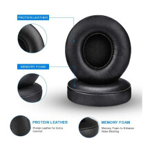 Coussinets d'oreille de rechange compatibles avec le casque Sony WH-CH71N - Coussinets en mousse pour casque (noir)