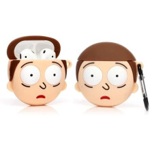 Étui de protection en silicone pour Apple AirPods 1 et 2 [Motif dessin animé] (Morty)