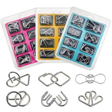 Montessori-Metallpuzzle für Kinder und Erwachsene – Draht-IQ – 3D-Puzzle – 8 Teile