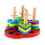 Stacking puzzle with wooden base, ladybug design, Montessori game 1
