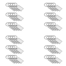 48 Pieces Sublimation Blank Keychain Rectangle Metal Heat Transfer Keychain Blank Key Rings for DIY Crafts Supplies