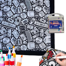 (Science Fiction O) Diy Coloring Blanket Washable Fuzzy Velvet Creative Art Project Painting Blanket With 24 Colored Markers