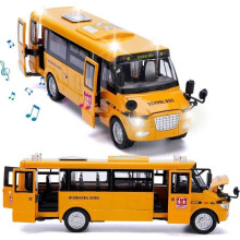 Spielzeug – Schulbus aus Druckguss – 23,5 cm – mit Licht und Sound – Türen zum Öffnen