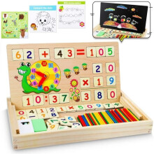 Montessori-Mathematik-Lernbox, magnetisches Lernspielzeug, wissenschaftliches Holzbrett mit Spielkarten, Spielzeug