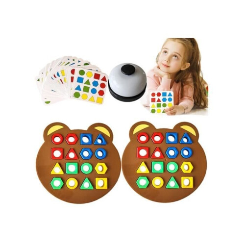 Bear Shape Matching Game, Shape Matching Game, Sensory Educational Color Toy