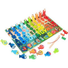 6-in-1 Wooden Puzzle Toy - Educational - Multicolored - For Children 3 to 6 Years Old - Fine Motor Skills - Learning