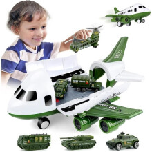 Toy Airplane for 3-Year-Old Boys and Girls - Military Vehicle Transporter - Green