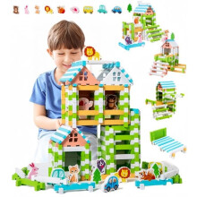 Jeux de construction - Ensemble de 120 pièces - Bois de pin naturel - Non toxique - Pour les enfants de 3 à 5 ans