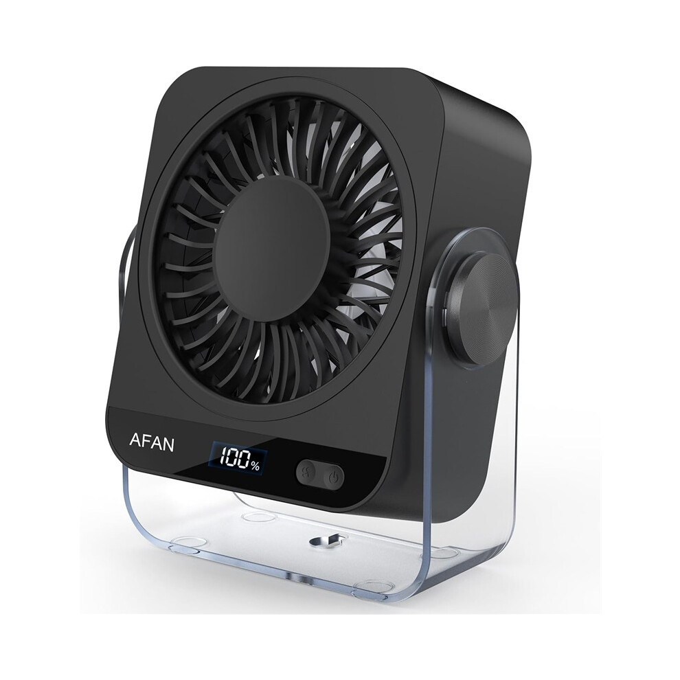 Usb Rechargeable Desk Fan 3600Mah Adjustable Quiet Cooling Fan Black 8586373540555