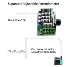 2X Motor Speed Controller PWM Controller, 7-70V 30A Adjustable PWM Motor Speed Regulator 12V 24V 36V 48V