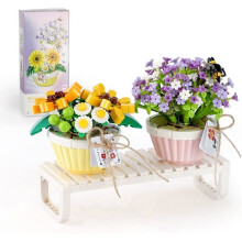 534 pezzi, Piante Fiori Amici Mini Giocattolo, Set di costruzione Girasole, Non compatibile con blocchi Lego Fiore, Blocco Bonsai,
