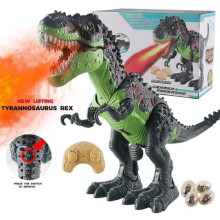 Robot dinosauro intelligente con telecomando, effetto fumo, luci e suoni per bambini