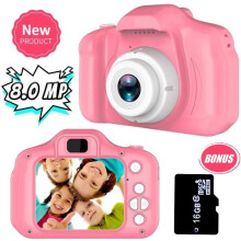 Spielzeugkamera – 8 MP – Pink – 1080p-Video – USB-aufladbar