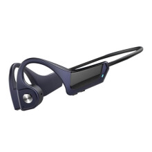 Cuffie TWS Bluetooth a conduzione ossea, ideali per guida, ciclismo, sicurezza e sport, impermeabili e senza fili, colore blu.