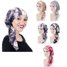 Cappello per chemioterapia - INSFITY - Turbante in raso stampato - 5 colori - Elasticizzato - 5 pezzi