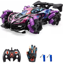 Remote Control Spray Car, 2.4GHz Remote Control Stunt Car with Cool Lights, Music, Glove, Veil