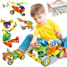 Jeu de construction pour enfants – Kit de construction 3D souple 5 en 1 – 163 pièces, jeu éducatif STEM pour la créativité et la motricité