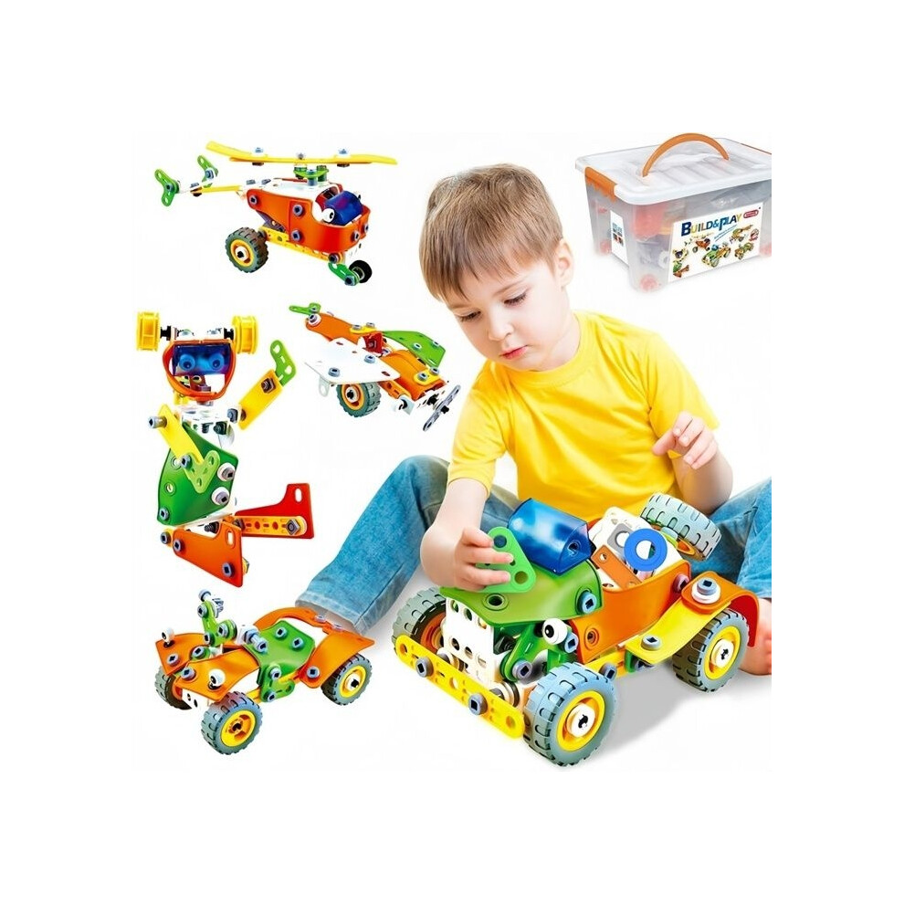 Aihontai Children's Toy Building Blocks – 5 In 1 Soft 3D Construction Kit - 163 Pieces, Stem Educational Game For Creativity And Motor Skills