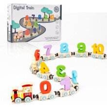 Jeu de motricité fine - Train en bois - Couleurs vives - 12 pièces - Pour les enfants de 1 à 3 ans - Sécurité garantie