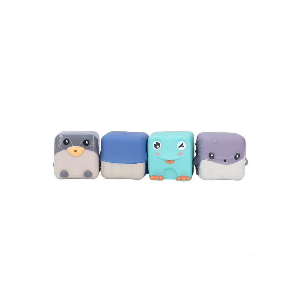 Aihontai Set Of 4 Soft Cartoon Animal-Shaped Building Blocks For Babies, Stackable Building Blocks, Toy