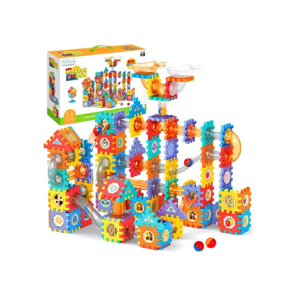 Aihontai 246-Piece Stem Construction Set For Children Ages 4+, Marble Run Track Set, Stem Toy For Children Ages 4+
