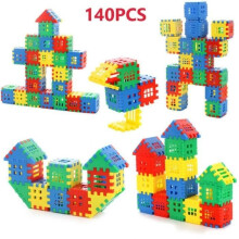 140-piece plastic building blocks for children, 100 or 140 pieces, colorful house toy, educational