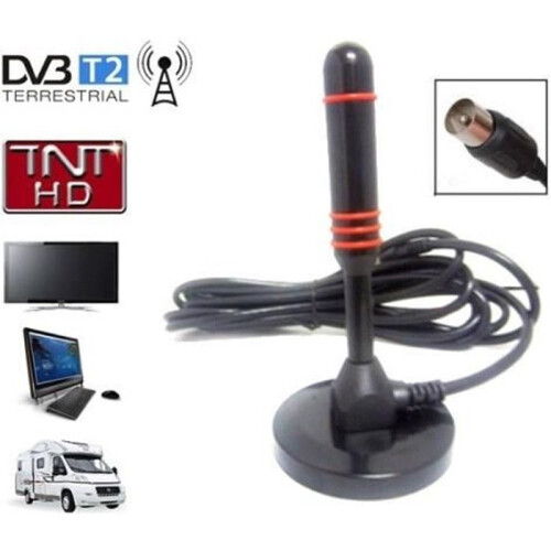 Antenne intérieure HD DVB-T/DVB-T2 TNT - HD LINE - Gain 30 dB - Format mini