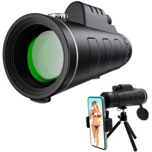 HD 40 x 60 Monocular Telescope Binoculars with Phone Holder and Tripod for Bird Watching Hunting [95]