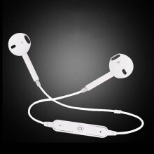 Écouteurs sans fil Bluetooth S6 - Blanc - Port sous le menton - Réduction active du bruit