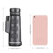 Telescopio monoculare HD 40x60 ad alto ingrandimento con visione notturna e bussola per fotografia all'aperto.