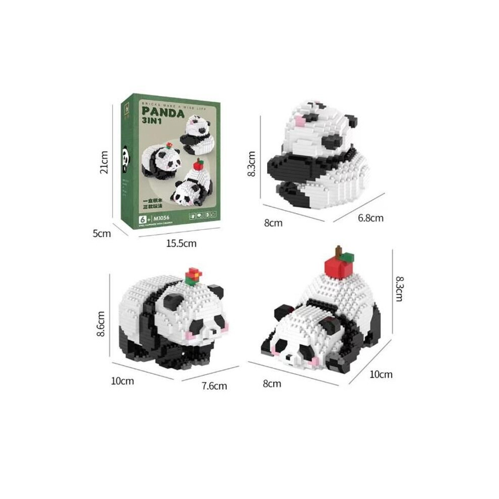 Aihontai Mini Building Blocks - Panda With Orange, Party Favors - Micro Blocks Panda Toy For Children, Mini Building Blocks 1