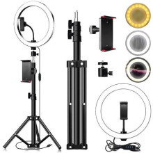 Yolispa 26cm Ring Light Selfie Light Ring with Tripod Tablet Clip for YouTube Video